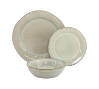 WeHome - Servizio Piatti 6 Persone, Set Piatti 18 Pezzi, Piatti Colorati Ceramica Modello Rita, Piatti Moderni 3 Misure, Lavabile In Lavastoviglie, Compatibile Con Forno A Microonde (Khaki)