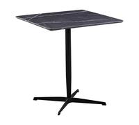 WeHome - Tavolo Moderno 70x70 in Legno MDF 18mm, Gamba a Colonna e Base a Stella, Esterno per Ristoranti e Bistrot, Effetto Marmo (Grigio Scuro)