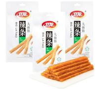 Wei Long Big La tiao - Snack Piccante Cinese | 3 Buste da 106 g | Bastoncini Croccanti al Peperoncino | Gusto Hot & Spicy | Street Food Tradizionale Cinese