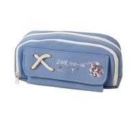 Wei Wu Xian Anime Astuccio 3D Stampa a doppio strato LAN Wang Ji Scatola di Cancelleria Grande Capacità Forniture scolastiche Cancelleria Studenti, Blu (tipo 3), 20 x 11 x 5.5 cm, Astuccio