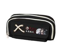 Wei Wu Xian Anime Astuccio 3D Stampa a doppio strato LAN Wang Ji Scatola di Cancelleria Grande Capacità Forniture scolastiche Cancelleria Studenti, Nero (tipo 8), 20 x 11 x 5.5 cm, Astuccio