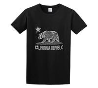 WEI ZUI YE California Republic Vintage Bearcalifornias Men Simple Tshirt Black L