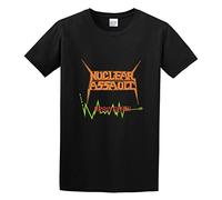 WEI ZUI YE Nuclear Assault Brain Death 86 Trash Metal Band Men Simple Tshirt Black M