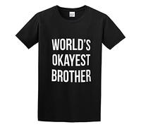 WEI ZUI YE Worlds Okayest Brother Big Brother Sister Gift Idea Men Simple Tshirt Black M