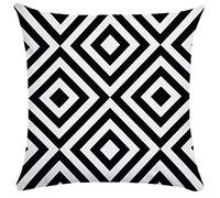 WEIANG Federa per cuscino geometrica in bianco e nero su entrambi i lati, misura grande, 50 x 50 cm (11)