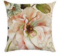 WEIANG Federa per cuscino in stile retrò europeo con fiori e rose su entrambi i lati, misura grande, 50 x 50 cm (11)