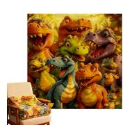 Weiche Dinosaurier-Decke | Warme Fleece-Flanelldecke | Ultraweiche Plüschdecke mit Tiermotiv (150 x 130 cm) | Für Kinder, Kleinkinder, , Mädchen, Sofa, Couch, Bett, Leseecke, Wohnzimmer, Schlafz