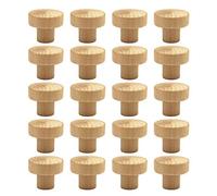 WEICHUAN 20 pomelli rotondi in legno grezzo per armadietti e cassetti (diametro: 3,6 cm, altezza: 3 cm)