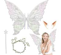 weiclianhp Ali da Fata per Adulti e Bambini, Ali a Forma di Farfalla per Carnevale, Halloween, Natale e Compleanni, Cosplay, Festa a Tema e Gioco di Ruolo