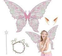 weiclianhp Ali da Fata per Adulti e Bambini, Ali a Forma di Farfalla per Carnevale, Halloween, Natale e Compleanni, Cosplay, Festa a Tema e Gioco di Ruolo