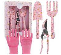 weiclianhp Kit Giardinaggio 4 Pezzi con Guanti, Pala, Cesoie e Artiglio - Attrezzi da Giardino per Donne - Set Regalo con Confezione Elegante - Ideale per Appassionati di Orto e Piante