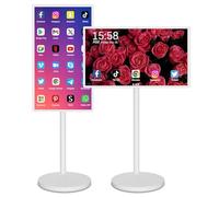 WEICNE 21,5/24/27/32 Pollici Monitor Portatile, 1080p/4k, Display Intelligente Rotante,Touchscreen, Sis-Tema Operativo Android, Batteria Integrata, Rotazione Completa di 360 Gradi 21.5IN-4+64GB