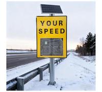 WEICNE 60 X 90 Cm Cartello Radar di velocità A Energia Solare, in Alluminio Antiruggine, con Feedback Radar di velocità, Adatto per Strade E Comunità, Ip65