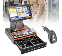 WEICNE Registratore di Cassa Pos da 15.6 Pollici con Registratore di Cassa con Stampante E Cassa con Software Perfetto per Le Piccole Imprese SingleScreen-Black