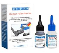 WEICON Contact-Filler Set nero, colla per saldatura, colla istantanea VA 8312 con riempitivo granulato