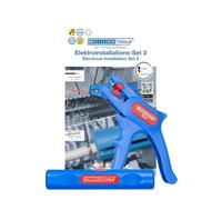 WEICON Set d'installazione elettrica No. 3 con spellafili e Coax-Stripper, blu/rosso