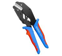 WEICON TOOLS Crimp Tool ERGO - Pinza ergonomica per capicorda con caricatore intercambiabile, crimpatura automatica con meccanismo a cricchetto, impugnatura bicolore blu/rossa