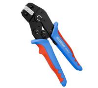 WEICON TOOLS Pinza per crimpare MULTI, pinza per crimpare con caricatore intercambiabile, set di pinze per capicorda, meccanismo automatico a cricchetto, blu/rosso
