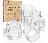 WEIDEBACH® Robusta maniglia per ogni maniglia, 2 x forma circolare, 10 x fermaporta a forma di "8", protezione da parete trasparente, maniglia per porta, protezione da graffi, fermaporta da parete