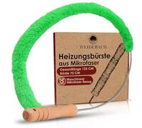 Weidebach Spazzola per radiatori V. 3.0, lunghezza totale 125 cm, spazzola in microfibra da 110 cm, per la pulizia del radiatore, senza peli di animali, spazzola per radiatori viene fornita in ogni