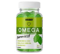 Weider Omega Gummies (50 Caramelle Gommose) Sapore di Lime, Caramelle Gommose con Omega 3-6-9 Vegano di olio di Perilla, di semi di Lino e di Chia, Senza Glutine (25 Porzioni)