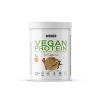 Weider Vegan Protein (300g) Gusto Cappuccino. Proteine Vegane 23g/dose | Proteina di piselli (pisano) 100% vegetale + riso, vitamina B12, fibra di acacia, stevia, senza zucchero, senza glutine