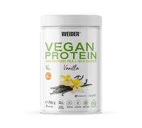 Weider Vegan Protein (750g) Gusto Vaniglia. Proteine Vegane 23g/dose isolate di piselli e riso, Con Vitamina B12 e Stevia, Senza Glutine, Senza Zucchero, Contenitore 50% Riciclato, 100% Riciclabile