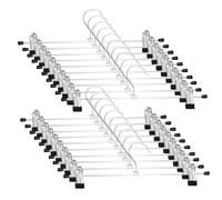 WEIDMAX Grucce per Pantaloni, Appendiabiti Antiscivolo con Clips, Regolabili Grucce in Metallo con Mollette, Salvaspazio Appendini per Pantaloni, Gonne, Calzini, Confezione da 20