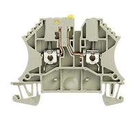 Weidmüller 1855610000 WTR 2.5 Morsetto di Misurazione Sezionabile, Collegamento Flangia-Vite, 2,5 mm², 500 V, 24 A, Girevole, Beige Scuro, Scatola da 100