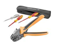 Weidmüller CTI 6 SD PROMO 480863 - Set di 5 strumenti per crimpare con CTI 6 (0,5-6 mm²), cacciavite VDE, tester di fase e borsa per attrezzi, pinze crimpatrici, set di attrezzi)