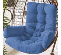 WEIDPHL Cuscino di Ricambio per Sedia A Dondolo A Forma di Uovo, Morbido Cuscino in Velluto per Sedia A Dondolo, Cuscini Rimovibili per Sedia A Dondolo in Rattan Spesso per Giardino,Blu