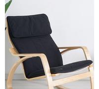 WEIDPHL Cuscino Di Ricambio Per Sedia Cotton Poang, Fodera Per Poltrona Multicolore, Cuscino in Tessuto Staccabile, Sedia Cotton Poang Imbottita Spessa,Nero