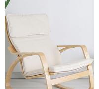 WEIDPHL Cuscino Di Ricambio Per Sedia Cotton Poang, Fodera Per Poltrona Multicolore, Cuscino in Tessuto Staccabile, Sedia Cotton Poang Imbottita Spessa,Bianca