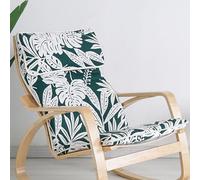 WEIDPHL Cuscino Di Ricambio Per Sedia Poang, Fodera Per Poltrona Multicolore, Cuscino Per Sedia Poang Lounge Durevole, Fodera Per Sedia Lavabile E Sfoderabile,White leaf