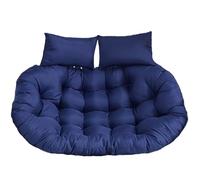 WEIDPHL Cuscino Doppio Papasan, Cuscino per Seduta in Cestino Appeso Impermeabile E Spesso, Cuscini per Sedia A Forma di Uovo Appesi di Ricambio per Sedia A Dondolo da Esterno,Dark Blue