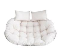 WEIDPHL Cuscino Doppio Papasan, Cuscino per Seduta in Cestino Appeso Impermeabile E Spesso, Cuscini per Sedia A Forma di Uovo Appesi di Ricambio per Sedia A Dondolo da Esterno,Beige