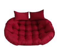WEIDPHL Cuscino Doppio Papasan, Cuscino per Seduta in Cestino Appeso Impermeabile E Spesso, Cuscini per Sedia A Forma di Uovo Appesi di Ricambio per Sedia A Dondolo da Esterno,Wine Red