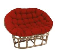 WEIDPHL Cuscino per Sedia Papasan Doppio, Cuscino per Sedia A Forma di Amaca A Forma di Uovo Appeso con Lacci, Cuscino per Seduta in Cotone Oversize per Giardino Esterno da Patio,Rosso