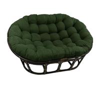 WEIDPHL Cuscino per Sedia Papasan Doppio, Cuscino per Sedia A Forma di Amaca A Forma di Uovo Appeso con Lacci, Cuscino per Seduta in Cotone Oversize per Giardino Esterno da Patio,Dark Green
