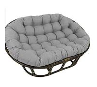 WEIDPHL Cuscino per Sedia Papasan Doppio, Cuscino per Sedia A Forma di Amaca A Forma di Uovo Appeso con Lacci, Cuscino per Seduta in Cotone Oversize per Giardino Esterno da Patio,Grigio