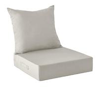 WEIDPHL Set di 2 Cuscini per Esterni da Patio, Sfoderabili, con Seduta Profonda E Schienale, Cuscini Impermeabili con Cinghie Regolabili per Giardino.,Grigio
