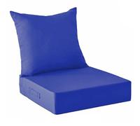 WEIDPHL Set di 2 Cuscini per Esterni da Patio, Sfoderabili, con Seduta Profonda E Schienale, Cuscini Impermeabili con Cinghie Regolabili per Giardino.,Royal Blue