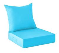 WEIDPHL Set di 2 Cuscini per Esterni da Patio, Sfoderabili, con Seduta Profonda E Schienale, Cuscini Impermeabili con Cinghie Regolabili per Giardino.,Sky Blue