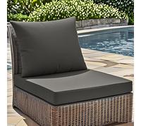 WEIDPHL Set di Cuscini per Sedie da Esterno, Cuscini da Esterno Impermeabili con Cerniera, Fodera Sfoderabile, Cuscini per Seduta E Schienale Profondi per Sedie da Esterno,Dark Gray