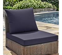 WEIDPHL Set di Cuscini per Sedie da Esterno, Cuscini da Esterno Impermeabili con Cerniera, Fodera Sfoderabile, Cuscini per Seduta E Schienale Profondi per Sedie da Esterno,Blu