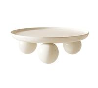 WEIDPHL Tavolini Bassi, Tavolino Rotondo da tè in Stile Crema con Base Sferica, Tavolino da tè Creativo per Soggiorno, Camera da Letto, Balcone