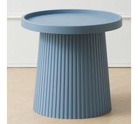 WEIDPHL Tavolino Rotondo, Tavolino Laterale in Plastica, Tavolino da tè Minimalista, Tavolo Contenitore, Comodino Alto, Tavolino Compatto per Soggiorno,Blu