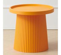 WEIDPHL Tavolino Rotondo, Tavolino Laterale in Plastica, Tavolino da tè Minimalista, Tavolo Contenitore, Comodino Alto, Tavolino Compatto per Soggiorno,Arancia