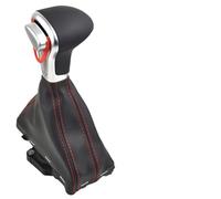 WEIFANAA Pomelli Leva Cambio Per A3 8P A4 B8 A5 Q5 A6 C6 2009 2010 2011 2012 2013 2014 Maniglia Del Pomello Del Cambio Automatico Per Auto Con Stivale In Pelle((Black) Red line)