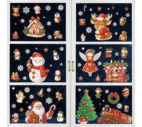Weifeng 118 adesivi per finestre natalizie, in PVC, double face, autoadesivi, riutilizzabili, statici, per decorazioni natalizie, 9 fogli, 20 x 30 cm